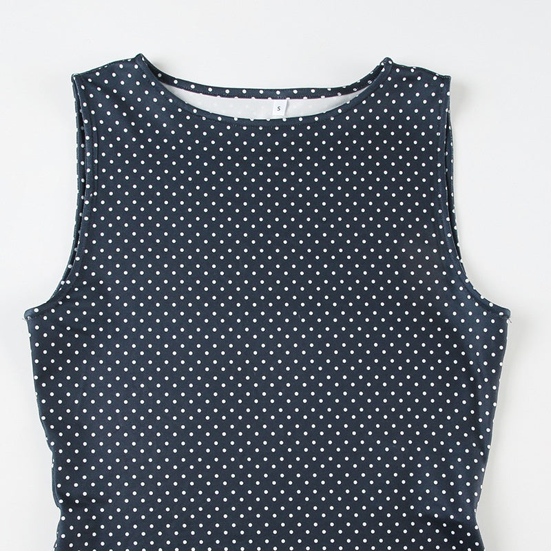Sleeveless Polka Dot Mini Dress