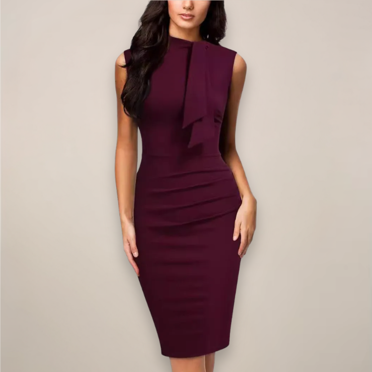 Formal Sleeveless Sheath Midi Dress