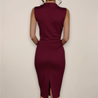 Formal Sleeveless Sheath Midi Dress