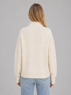 Women's Zip Up Knitted Cardigan – Soft Funnel Neck Knit Jacket
