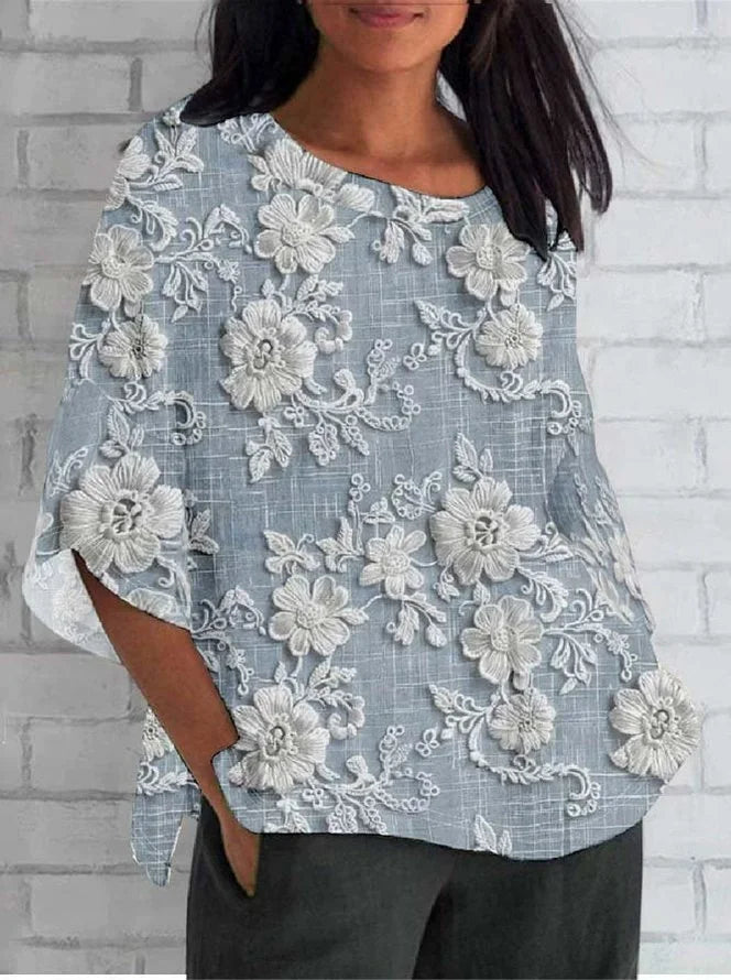 Diana Vintage Floral Relaxed Blouse