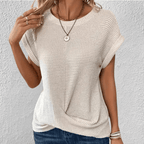 Amber Twist Front Waffle Knit Top