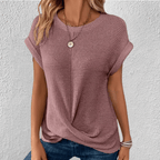 Amber Twist Front Waffle Knit Top