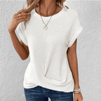 Amber Twist Front Waffle Knit Top