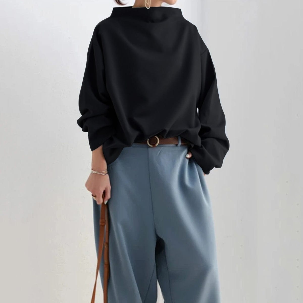 Angela Oversized Funnel Neck Top