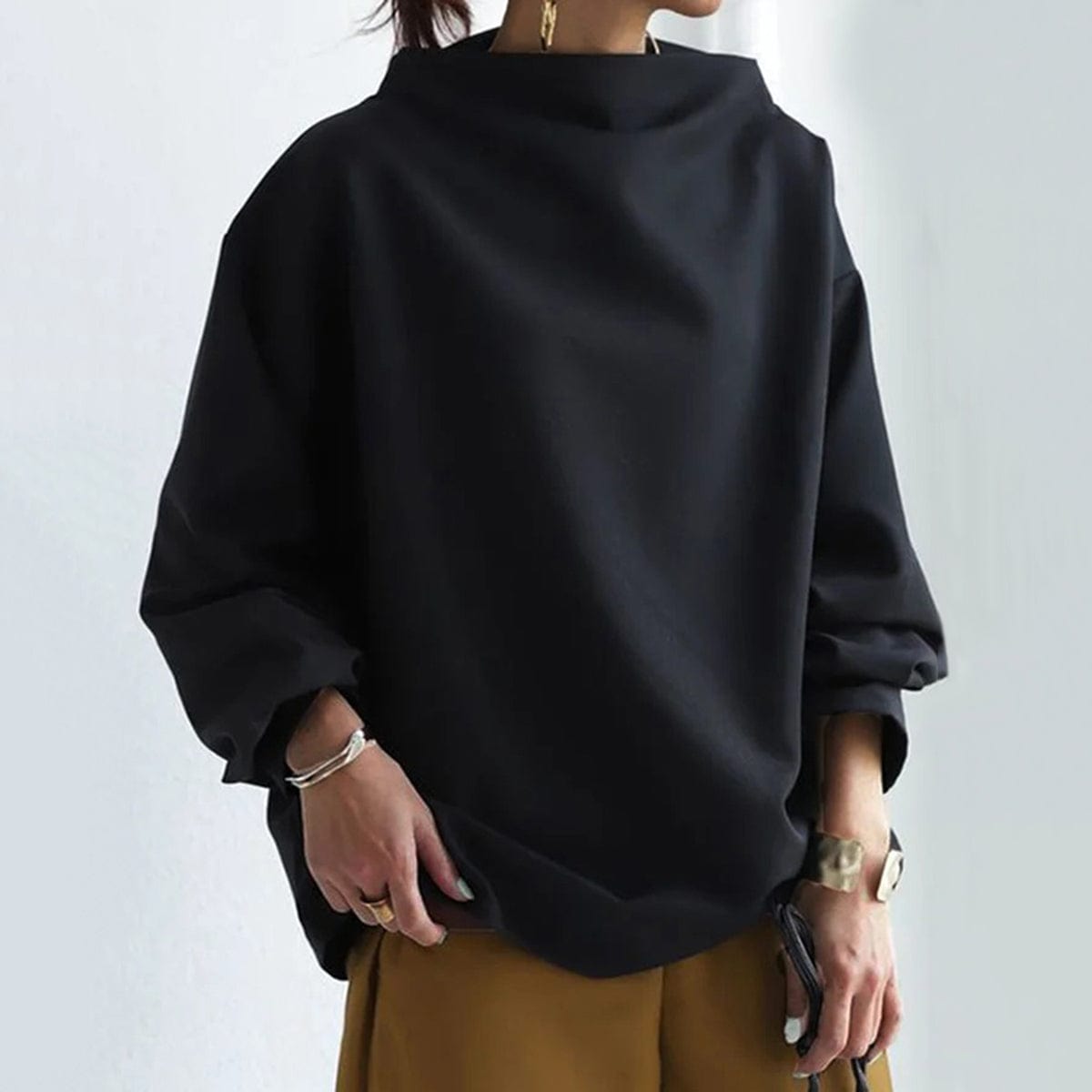 Angela Oversized Funnel Neck Top