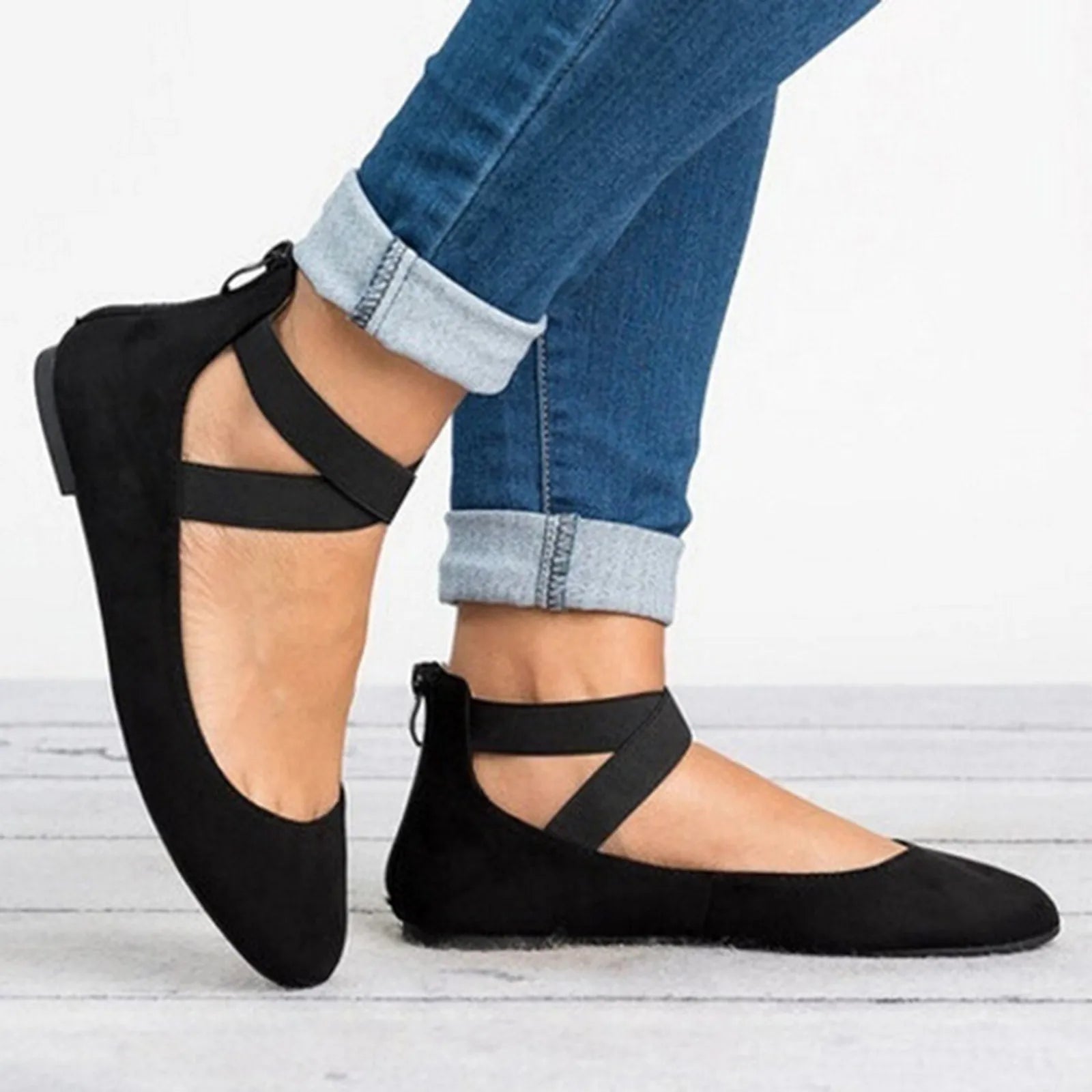 Jenny Women’s Spring Cross-Strap Ballet Flats