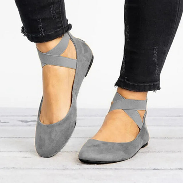 Jenny Women’s Spring Cross-Strap Ballet Flats