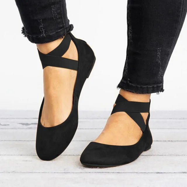 Jenny Women’s Spring Cross-Strap Ballet Flats