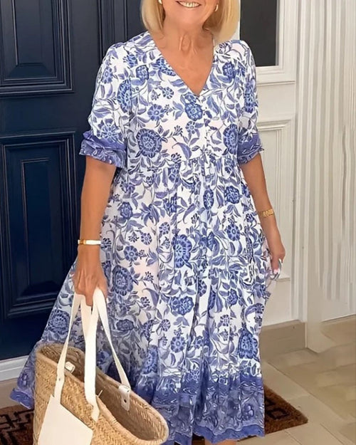 Aria Floral V-Neck Dress