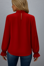 Tie Neck Long Sleeve Blouse