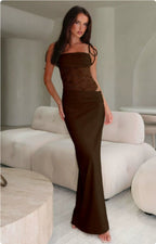 Felicia Long Dress with Lace Detail