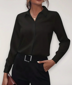 Spring Office Button-Front Blouse
