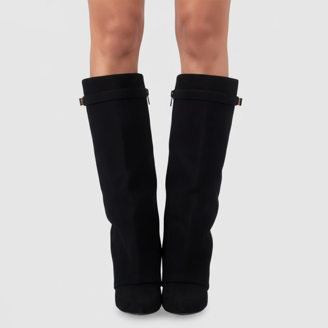Connor Women’s Leather Thigh-High Boots with Buckle