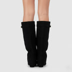 Connor Women’s Leather Thigh-High Boots with Buckle