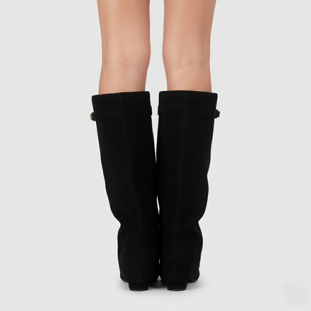 Connor Women’s Leather Thigh-High Boots with Buckle
