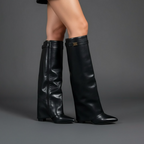 Connor Women’s Leather Thigh-High Boots with Buckle