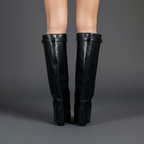 Connor Women’s Leather Thigh-High Boots with Buckle