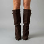 Connor Women’s Leather Thigh-High Boots with Buckle