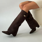 Connor Women’s Leather Thigh-High Boots with Buckle