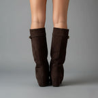Connor Women’s Leather Thigh-High Boots with Buckle