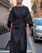 Celestine Lantern Sleeve Belted Dress