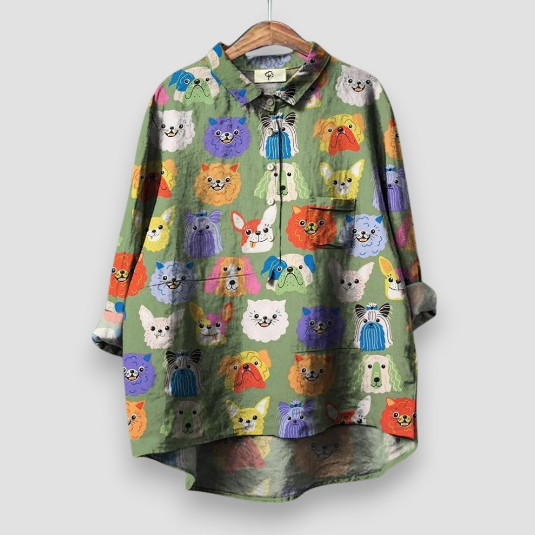 Geraldine Dog Print Shirt