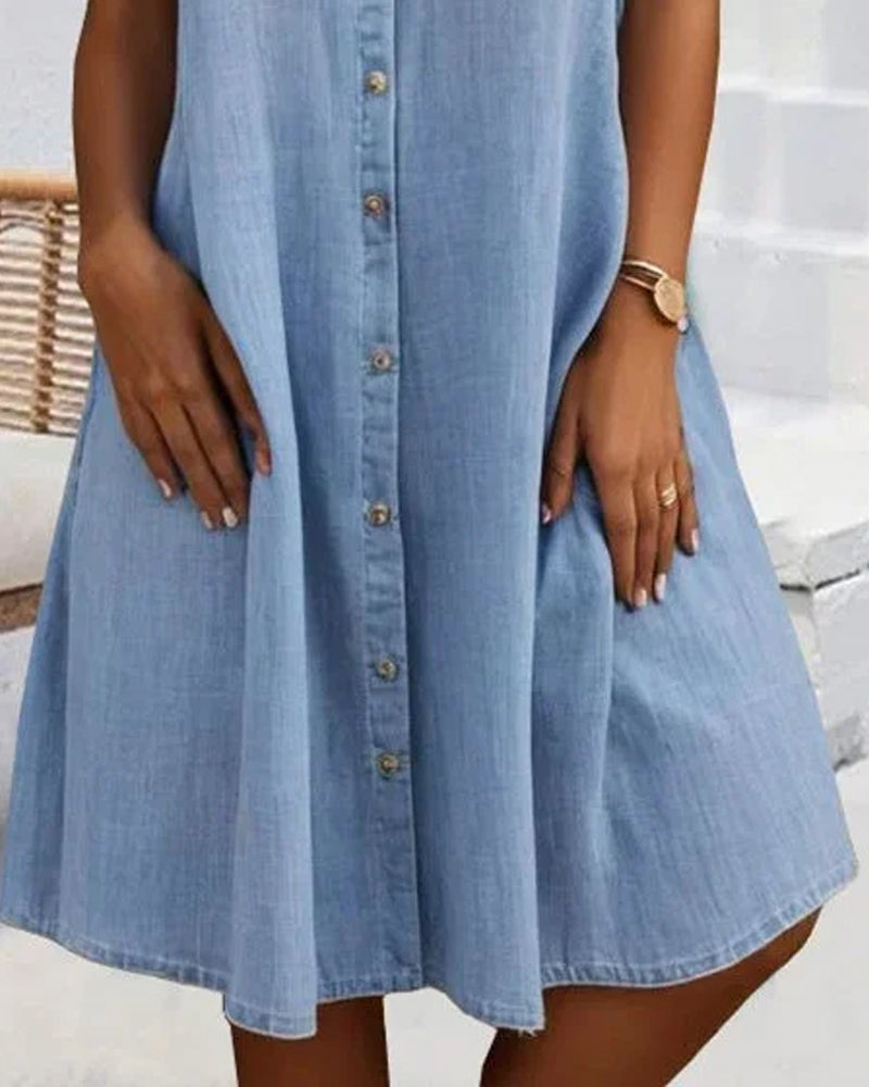 Jennifer Lightweight Denim-Look Dress