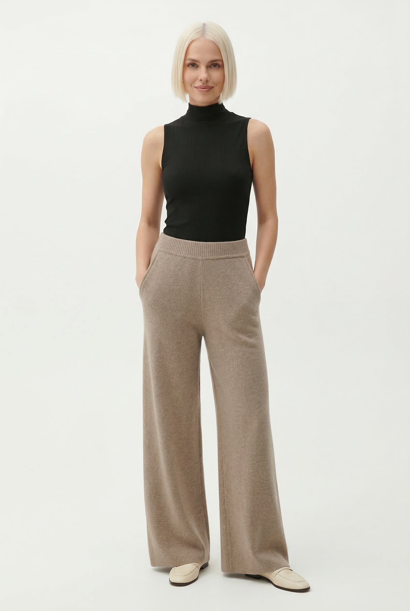 Harlow Wide-Leg Knit Trousers