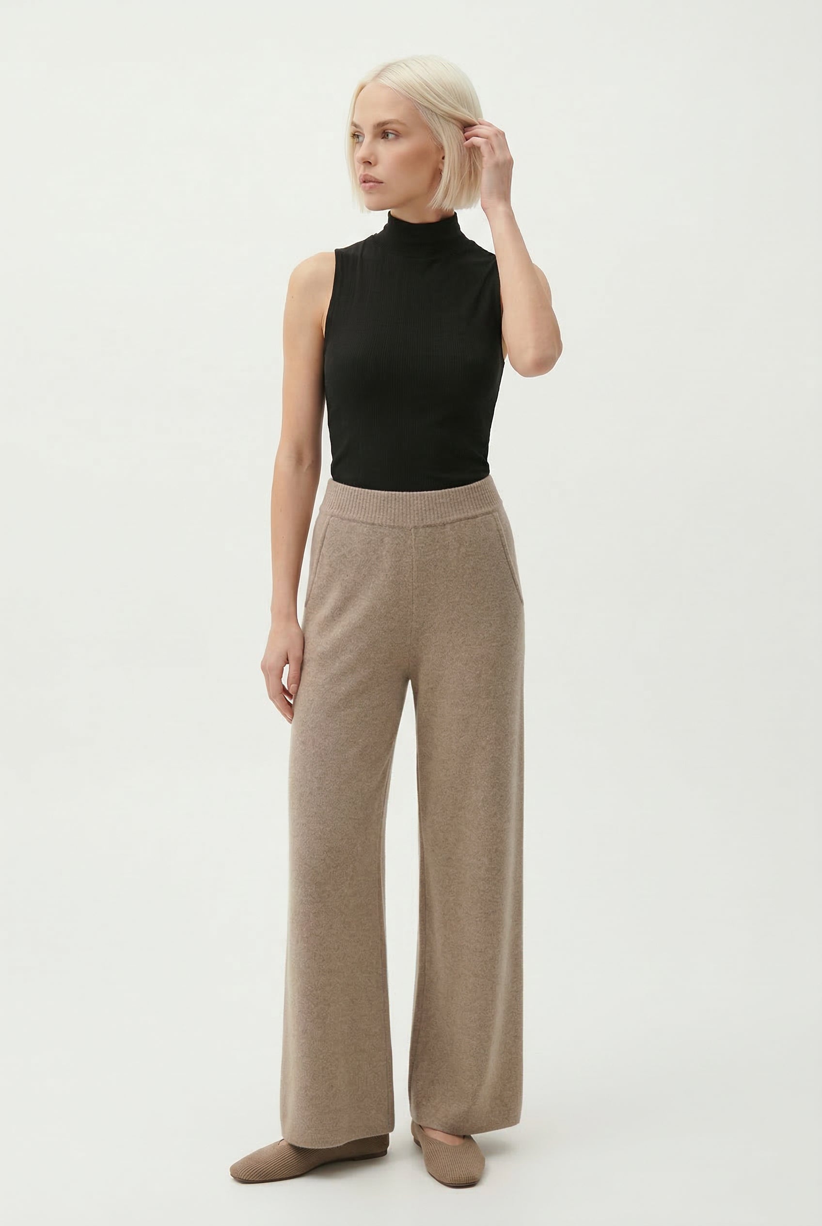 Harlow Wide-Leg Knit Trousers