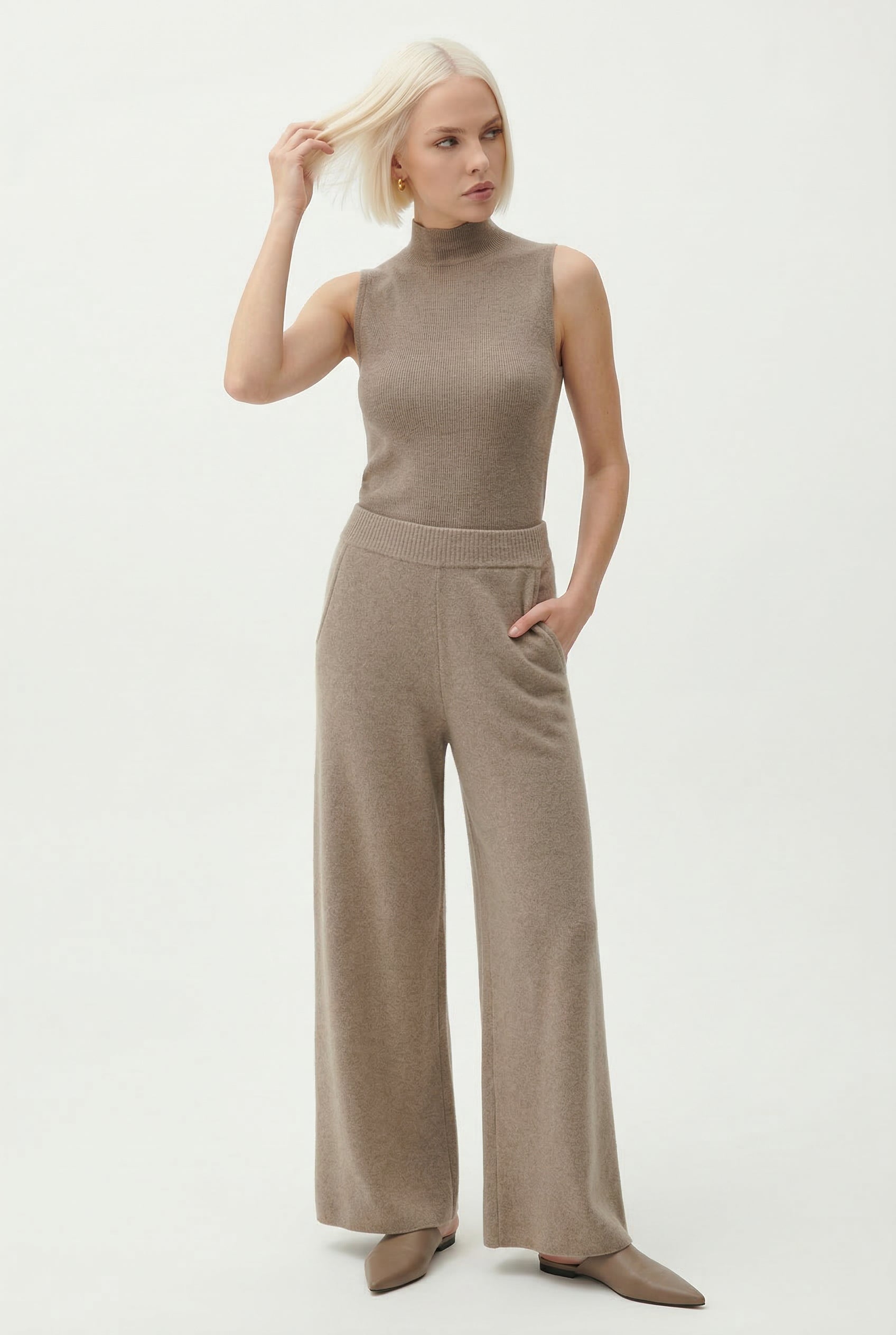 Harlow Wide-Leg Knit Trousers