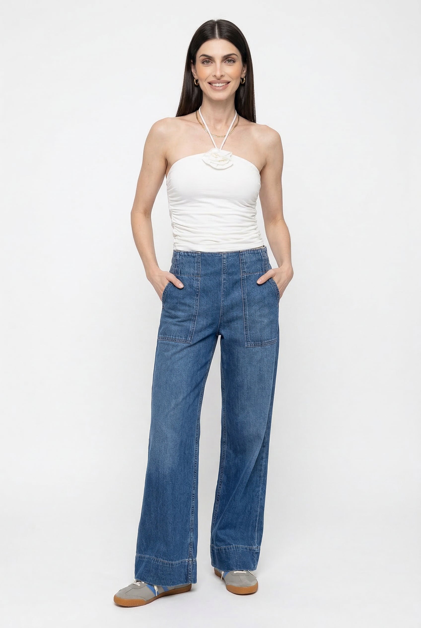 Audrey Wide-Leg Denim Jeans