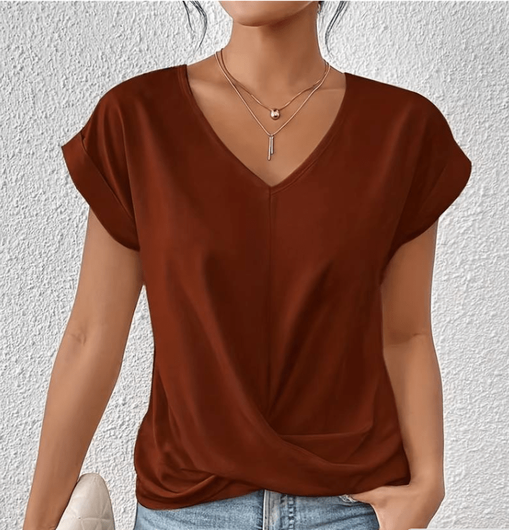 Hallie V-Neck Twist Front Top
