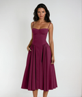 Odette Corset Cocktail Midi Dress