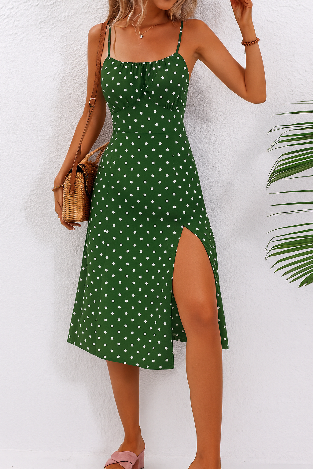 Melanie Polkadot Midi Dress