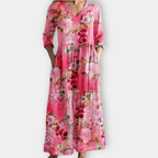 Kathleen Floral V-Neck Maxi Dress