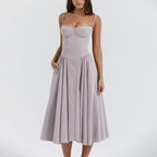 Odette Corset Cocktail Midi Dress