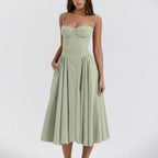 Odette Corset Cocktail Midi Dress