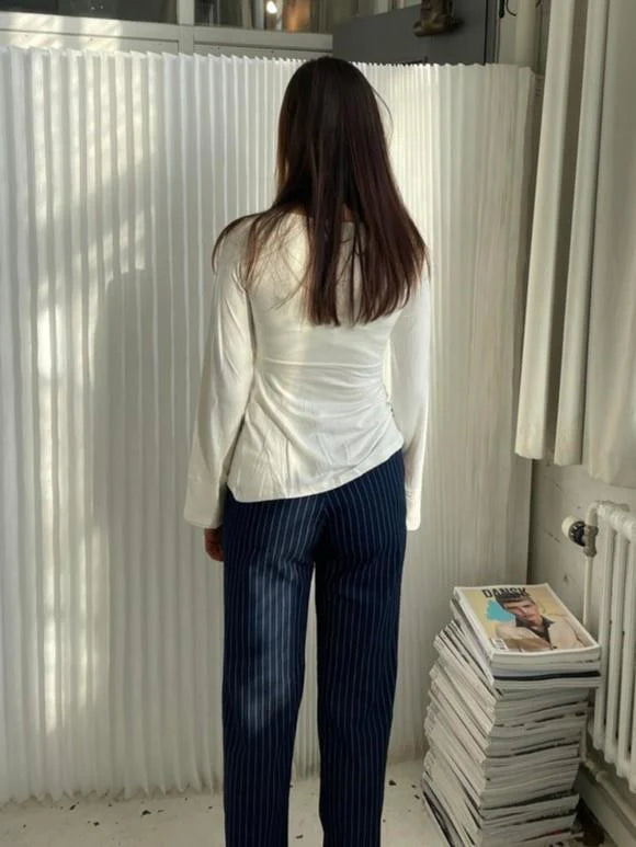 Mae Tie Front Long Sleeve Top