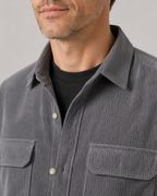 Men's Corduroy Overshirt - Cotton Button-Up Shirt Jacket