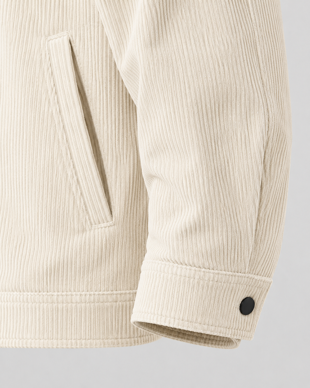 Men's Corduroy Overshirt - Cotton Shirt Jacket with Chest Pockets
