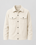 Men's Corduroy Overshirt - Cotton Shirt Jacket with Chest Pockets