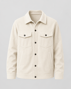 Men's Corduroy Overshirt - Cotton Shirt Jacket with Chest Pockets