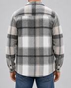Men's Plaid Flannel Overshirt - Warm Brushed Check Shirt Jacket