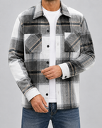 Men's Plaid Flannel Overshirt - Warm Brushed Check Shirt Jacket