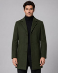 Men's Single-Breasted Wool Coat Notch Lapel Tailored