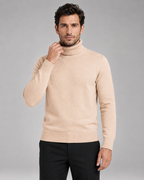 Men's Turtleneck Sweater Fine Knit Roll Neck Classic Fit