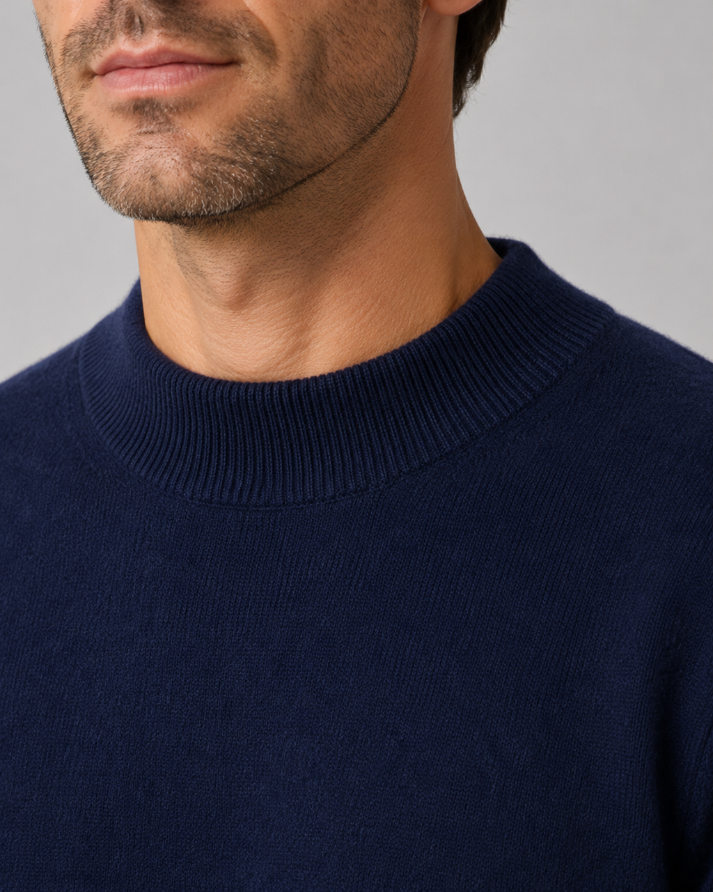 Men's Wool Crew Neck Sweater Lightweight Fine Knit Classic