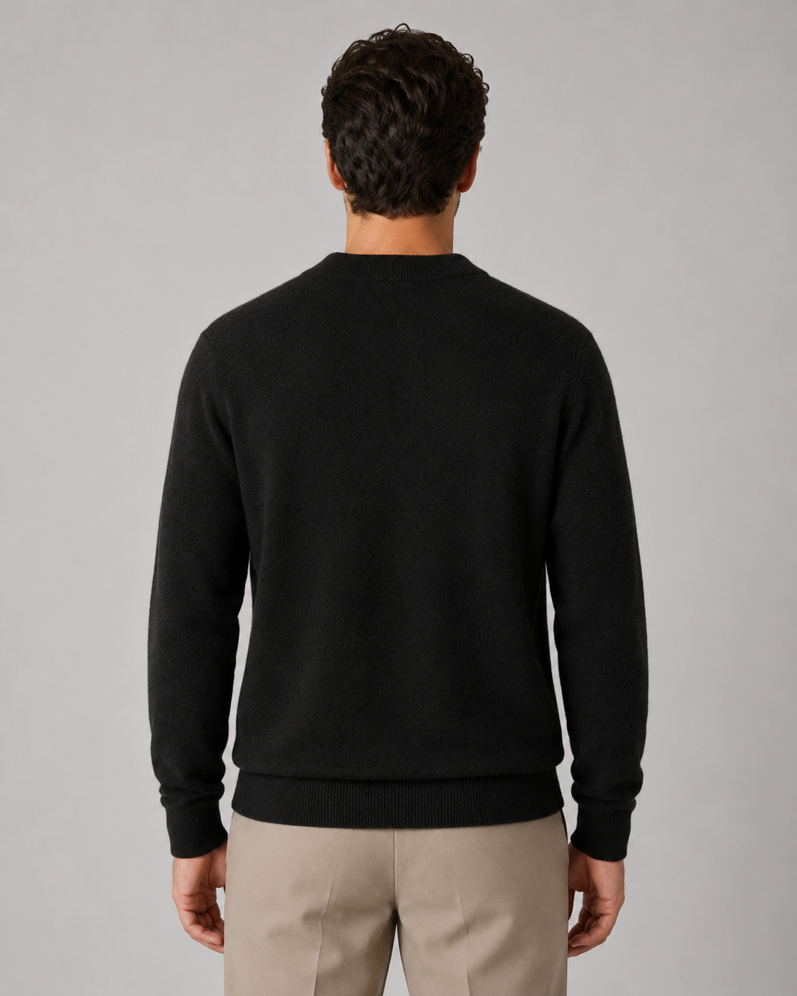 Men's Wool Crew Neck Sweater Lightweight Fine Knit Classic