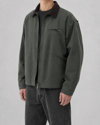 Men's Barn Jacket - Cotton Canvas Corduroy Collar